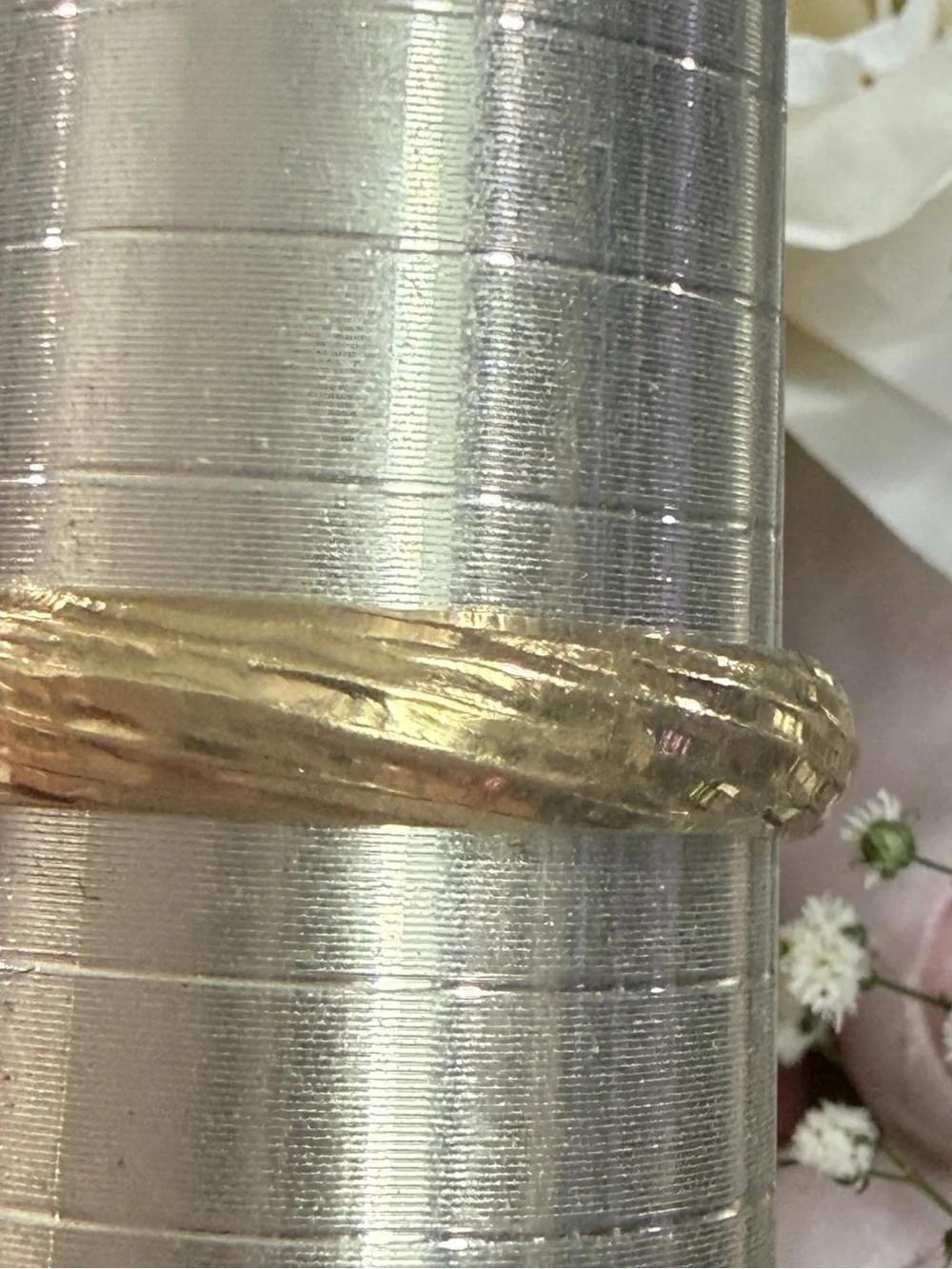 Solid 10K Gold Hammered Wedding Band Made in Peru Size 11 (Not SCRAP)